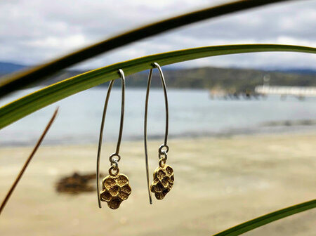 Coral Drop Earrings Gold