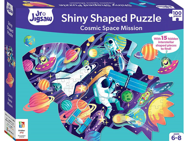 Cosmic Space Mission Shiny Shaped Puzzle hinkler rocket jigsaw kids