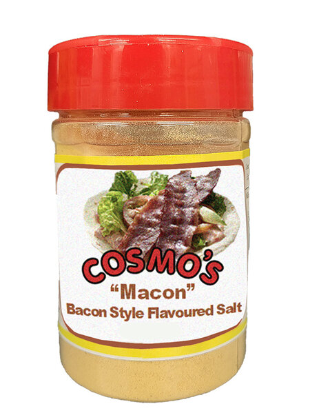 Cosmo's “Macon” Bacon Style Flavoured Salt Retail Shaker 250gm