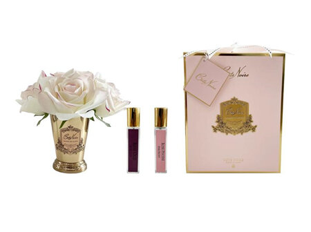 Cote Noire - Seven Rose Bouquet In Pink Blush Pink Box Gold Vase - SMB20