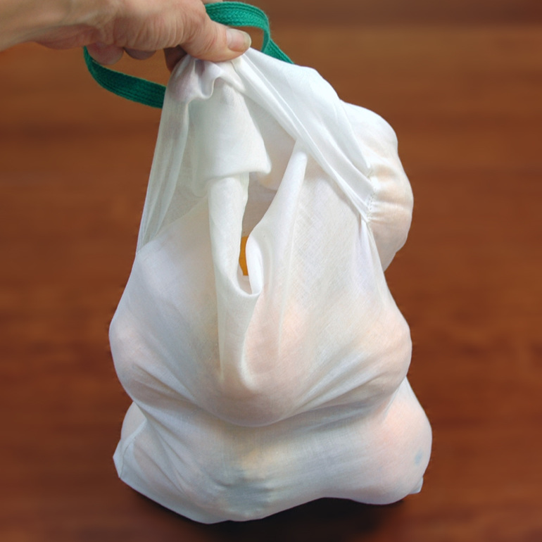 cotton produce bag fold over top