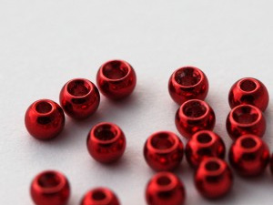 Countersunk Tungsten Beads - Metallic Red