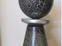 Crackle Floor Lamp with Silver Silk Shade