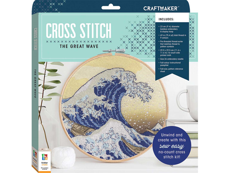 Craft Maker Cross-Stitch Kit: The Great Wave off Kanagawa hokusai