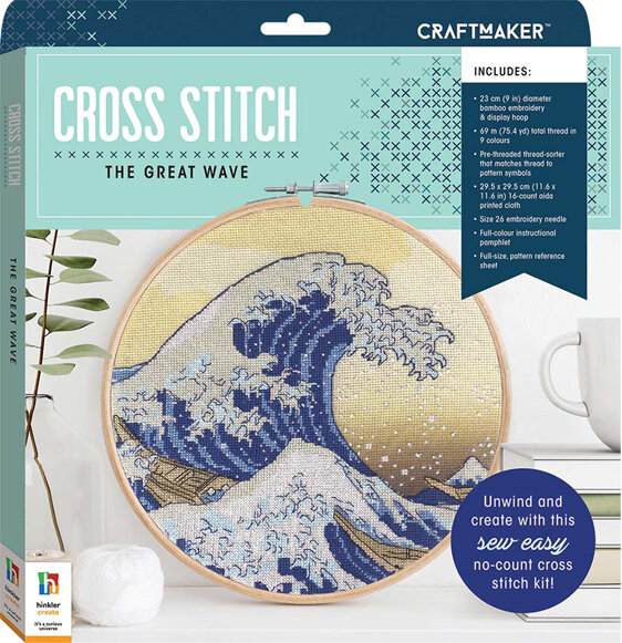 Craft Maker Cross-Stitch Kit: The Great Wave off Kanagawa hokusai