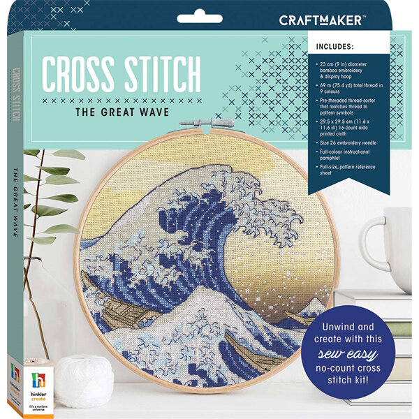 Craft Maker Cross-Stitch Kit: The Great Wave off Kanagawa