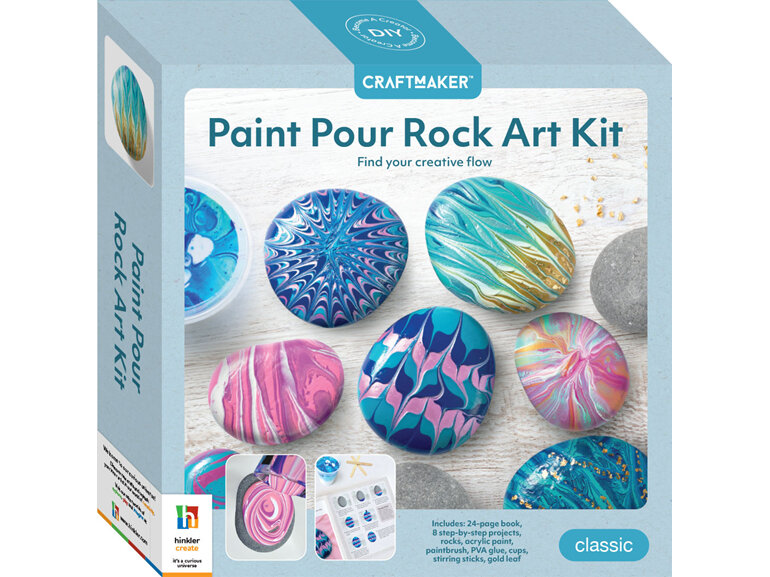 Craft Maker Paint Pour Rock Art Kit