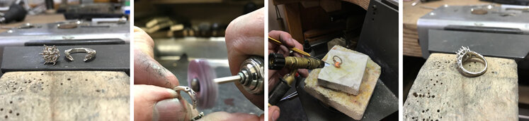Crafting process of remodelling family heirloom ring in our Wellington workshop