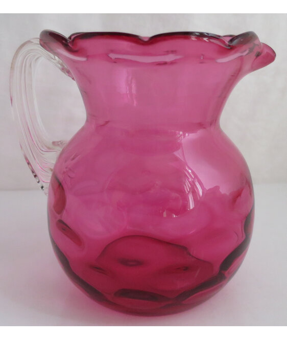 Cranberry glass jug