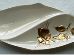 Cream and gold two part dishes