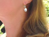 cream baroque pearl earrings silver flowers gold lilygriffin jewellery nz