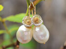 cream baroque pearl earrings silver flowers gold lily griffin jewellery nz