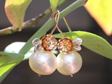 cream edison pearls pearl gold flower silver leaves earrings lily griffin nz