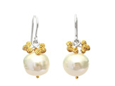 cream pearl earrings sterling silver gold buds wedding bride lilygriffin nz