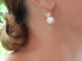 cream pearl earrings wedding bride gold silver flowers lilygriffin jewellery nz