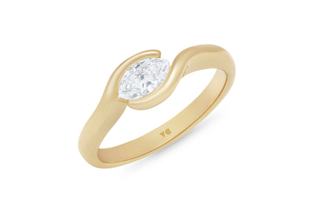 Crossover Marquise Cut Diamond Solitaire