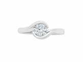 Crossover Solitaire White Gold Platinum Engagement Ring