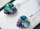 Crystal and Sterling Silver Earrings:  Vitrail Light 14mm