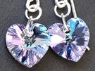 Crystal and Sterling Silver Earrings Vitrail Light Heart