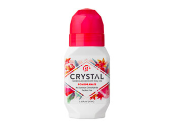 Crystal Body Deodorant, Mineral-Enriched Deodorant Roll-On, Pomegranate, 66 ml