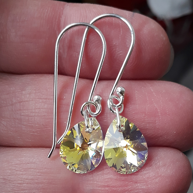 crystal pear swarovski earring