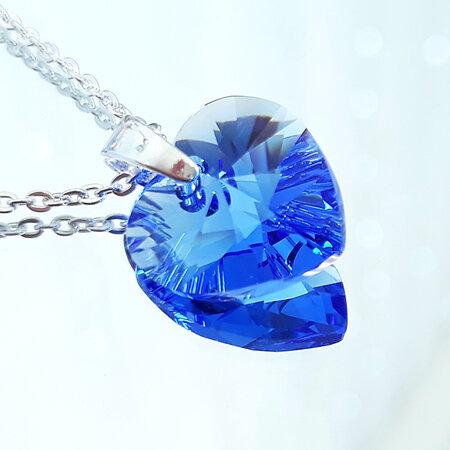 Crystal Pendant - Sapphire (chain not included)