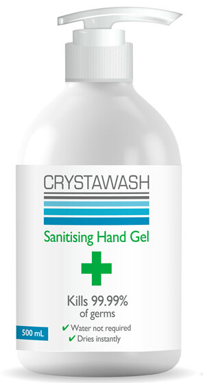 CRYSTAWASH Hand Sanitiser Gel 500ml