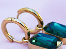 Cubic Zirconia Earrings Emerald Green