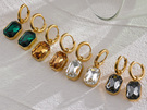 Cubic Zirconia Earrings Topaz/gold colour.