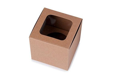 Cupcake Box - Kraft with Holder (100/pack)