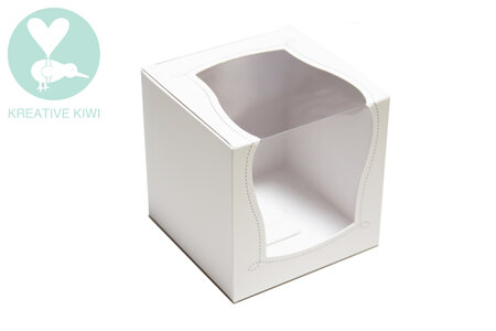 Cupcake Box - White with Clear Window