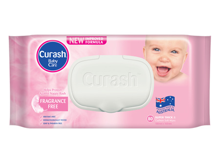 CURASH Frag. Free Baby Wipes 80pk