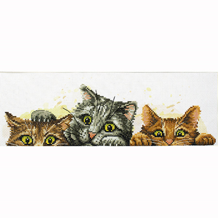 Curious Kittens No-Count Cross Stitch