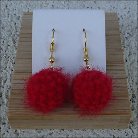 Curly Earrings - Red