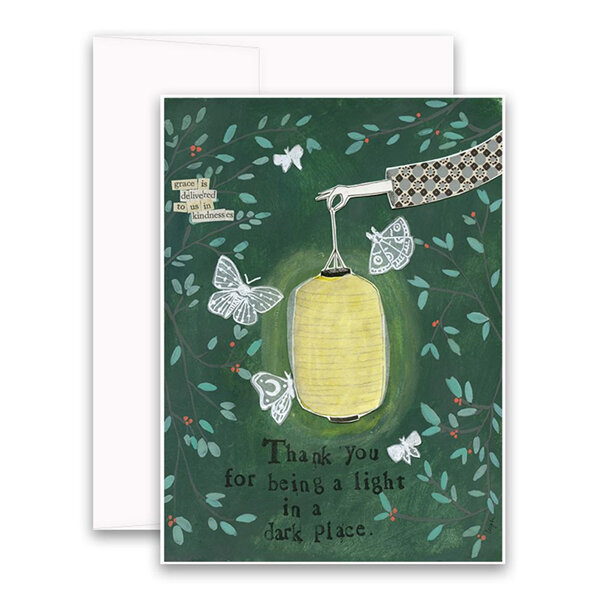 Curly Girl Light In The Dark Thank You Card