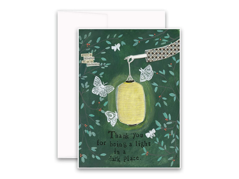 Curly Girl Light In The Dark Thank You Card