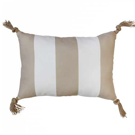 CUSHION BOLD STRIPED RECYCLED WITH TASSELS