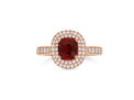 cushion cut burmese red spinel and diamond rose gold dress ring