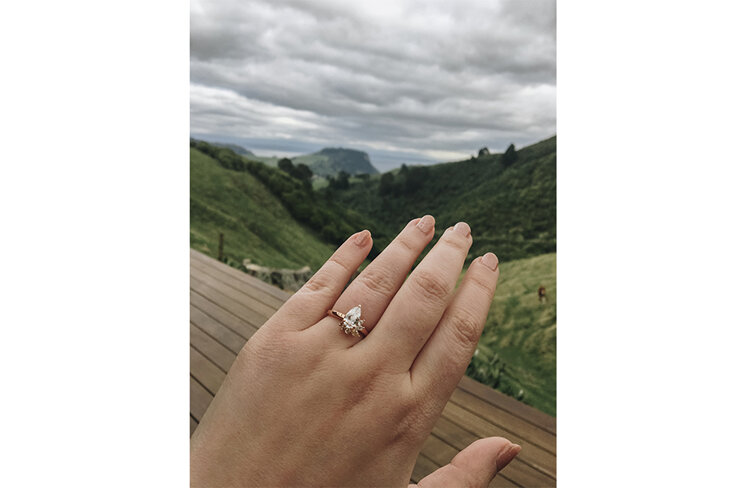 Custom Pear Shaped Diamond Engagement Ring