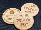 custom wooden geocoin, custom design wood coin, made in new zealand