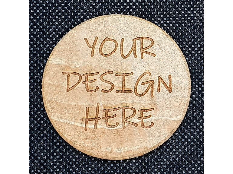 custom wooden geocoin, custom design wood coin, made in new zealand