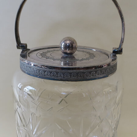 Cut glass biscuit barrel