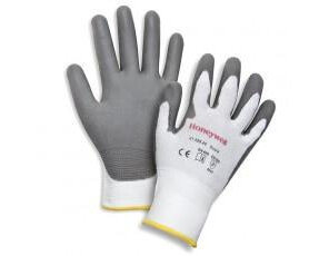 Cut resistant knit gloves with polyurethane coated palm