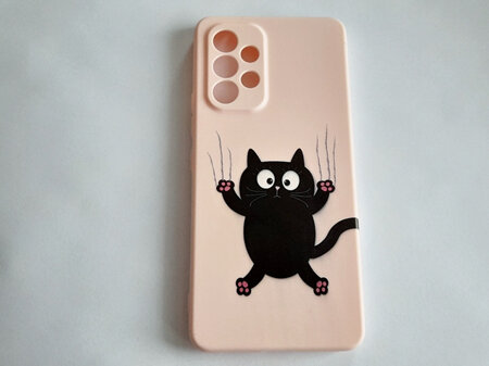 Cute Black Cat Pink Phone Case Samsung A53 5G