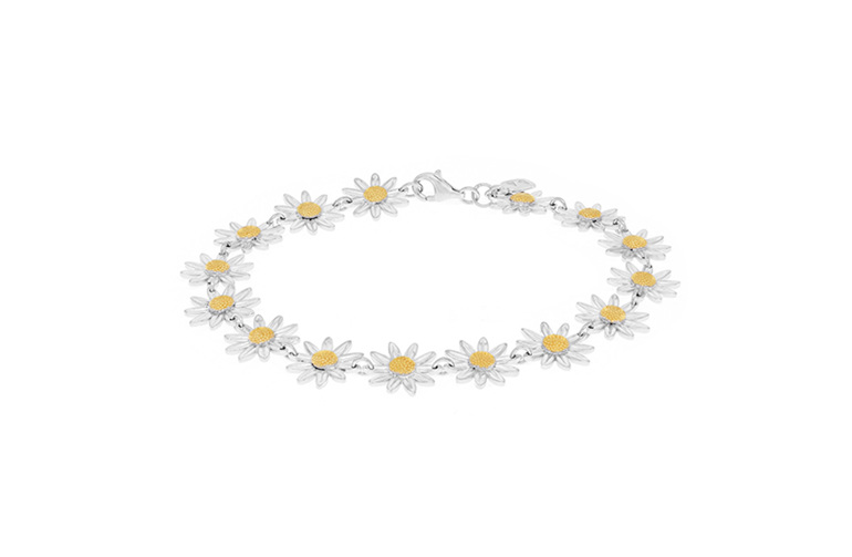 Daisy Chain Bracelet - sterling silver and gold plating