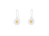 Daisy dangle earrings - sterling silver and gold plated