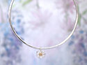 Daisy flower bangle nature sterling silver solid 10k gold lilygriffin nz jewelry