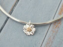 Daisy flower bangle solid 9k gold sterling silver lily griffin nz jewellery