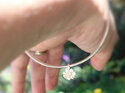 Daisy flower bangle sterling silver solid 10k gold lily griffin nz jeweller