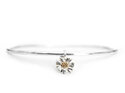 Daisy flower bangle sterling silver solid 10k gold lilygriffin nz jewellery